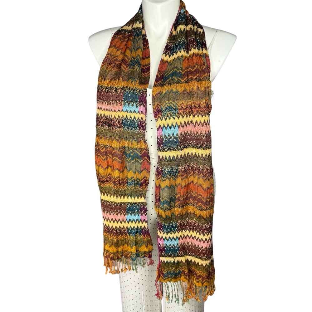 Tolani 100% Viscose multi-colored patterned scarf